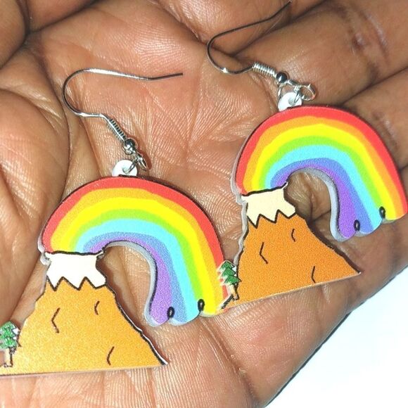Super cute 5d festive rainbow earrings - Picture 4 of 9